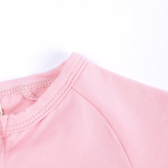 *MONOGRAM*BABY ROMPER-Sleeper *NWT* Short Sleeve Short Double Zipper Cotton Pink - Picture 9 of 16